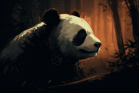 竹林里的熊猫图片