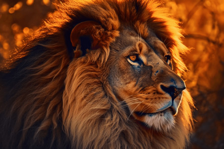 日落下的雄狮背景图片