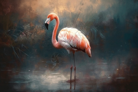 沼泽地的火烈鸟图片