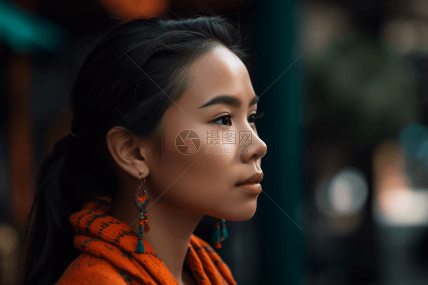 亚洲女性侧脸图片
