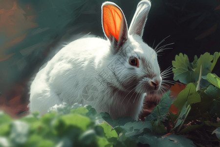温驯活泼的兔子图片