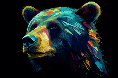 色彩斑斓的懒惰熊背景图片