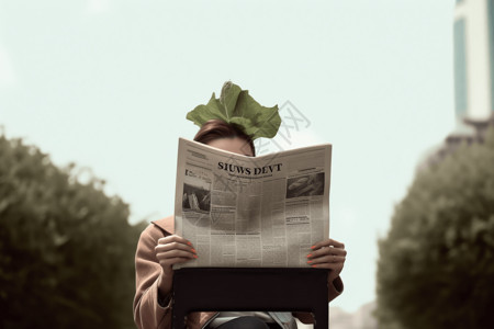 阅读报纸的人背景图片