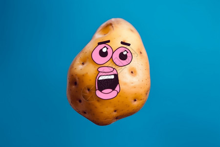 脸部贴纸的土豆背景图片