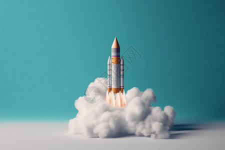 3D卡通火箭图片