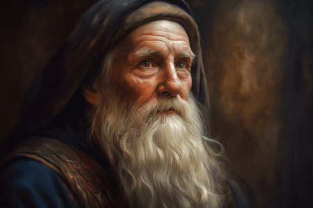 一幅油画老人肖像图片