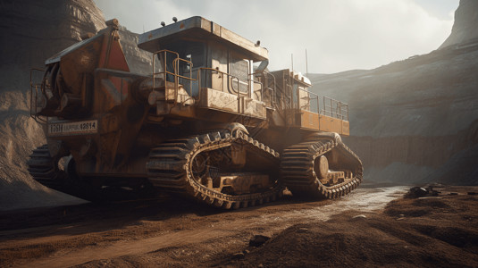 大型机械在采矿厂工作图片