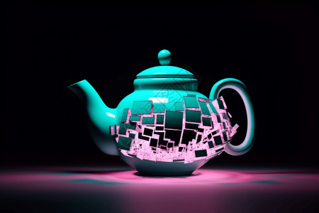 多种小块合成的茶壶设计图片