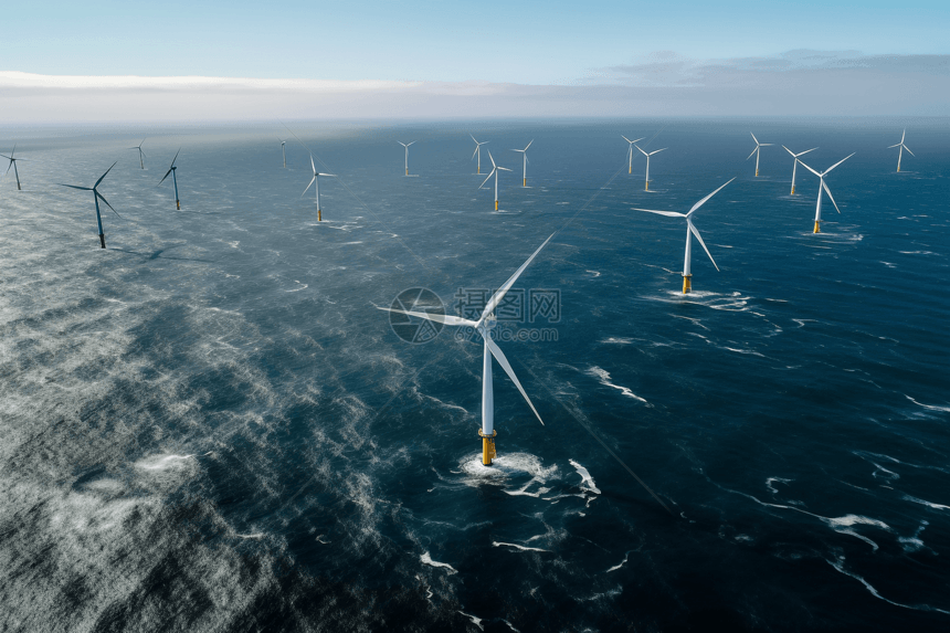 海洋上的风力发电机图片
