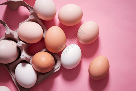 鸡蛋平铺粉色鸡蛋高清图片