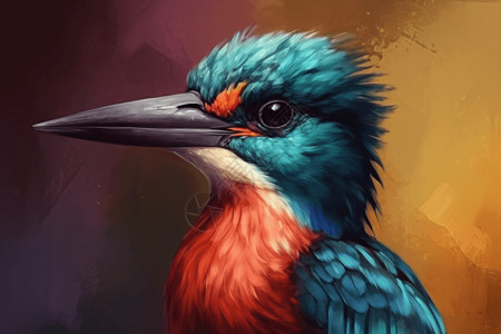 异国动物色彩缤纷的异国鸟儿插画