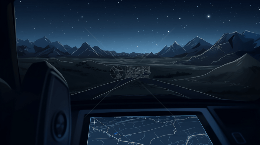 星空下的GPS导航图片