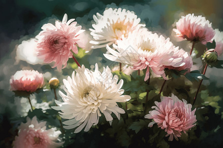 水彩的菊花背景图片