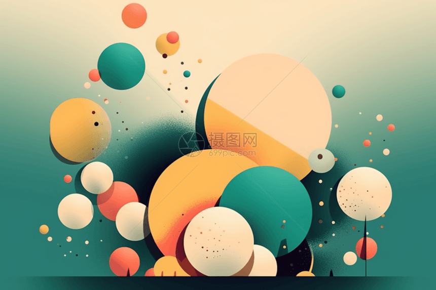 圆圈气泡极简主义抽象背景图片