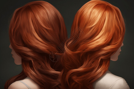 棕发美女张扬的发色插画