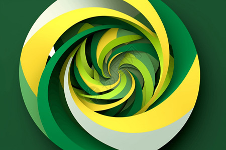 绿色黄色抽象螺旋设计图片