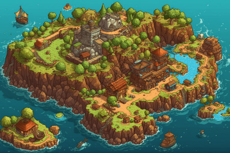 像素岛屿游戏场景图片