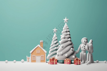 小雪元素圣诞元素背景设计图片