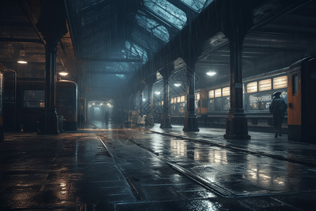 宁静的火车站站台图片
