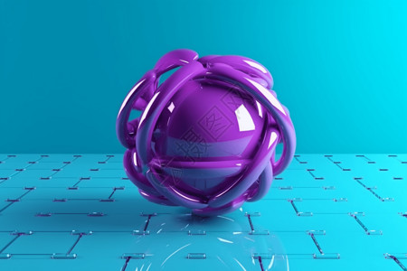 紫色创意球体3d渲染图片