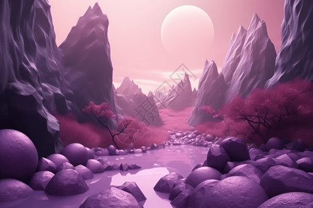峡谷壁纸紫色风景壁纸设计图片
