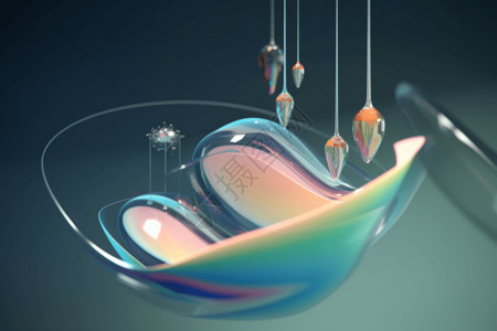 托里管飞球锥晶体抽象极简主义设计图片