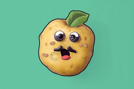 苹果表情有趣的土豆贴纸3D设计设计图片