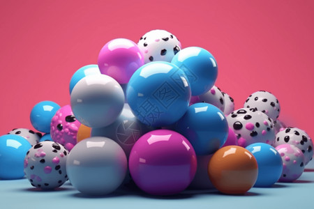 弹力绒面3d渲染弹力球设计图片