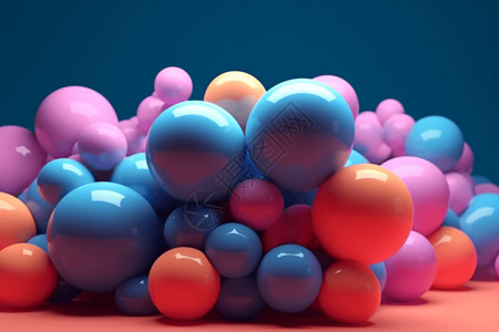 弹力的弹力抽象球3d渲染设计图片