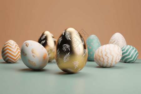 3d渲染装饰蛋背景图片