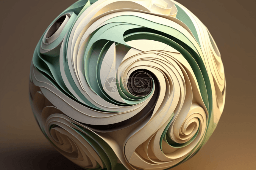 漩涡纸球3d设计图图片