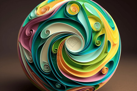 螺旋模型漩涡纸球设计图背景