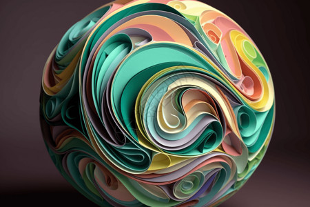 螺旋模型漩涡纸球图背景