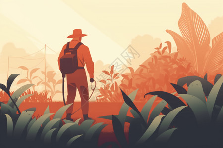 农业害虫害虫控制平面插图插画