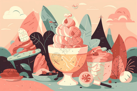 冰淇淋的插图图片