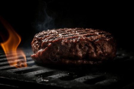 烤架上的牛肉高清图片