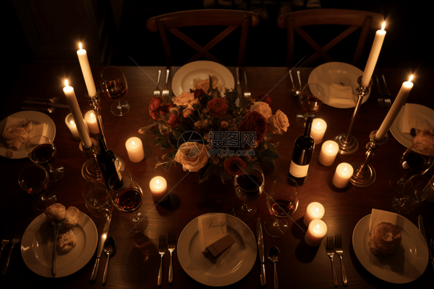 浪漫晚餐图片