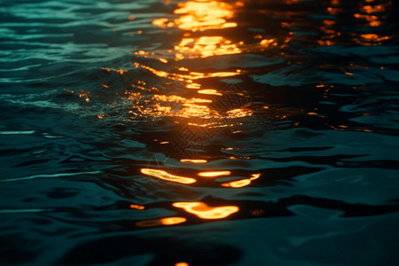金色波光粼粼波光粼粼的水面背景