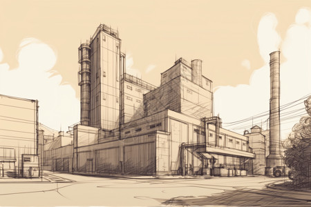 现代工厂背景图片