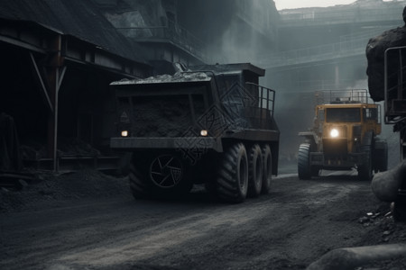 运输煤矿的车背景图片