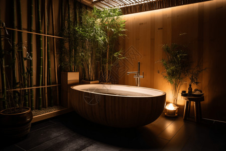 洗浴中心日式浴缸设计图片