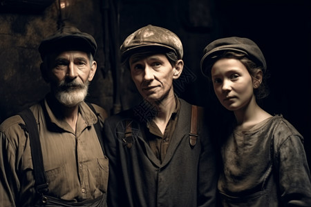 煤矿工人家庭背景图片