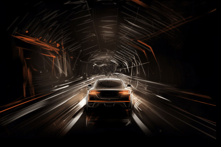 汽车通过隧道行驶背景图片