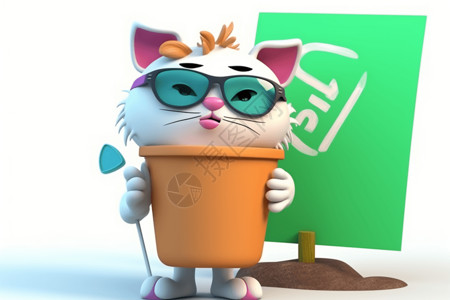垃圾桶里猫有趣的猫设计图片