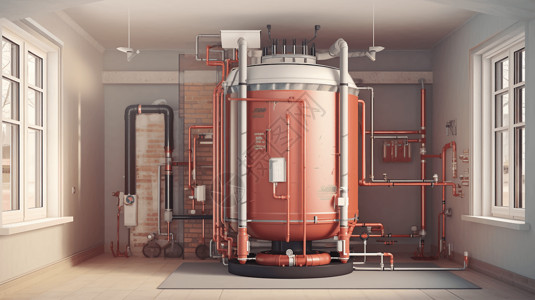 锅炉安装地下热水器展示设计图片