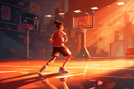 篮球平面素材打篮球插画