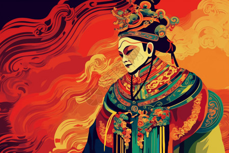 中国传统文化脸谱风特写背景图片