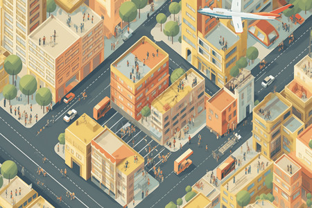 城市新活力探索新城市的平面插图插画