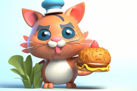 不爱吃菜爱吃汉堡的猫设计图片