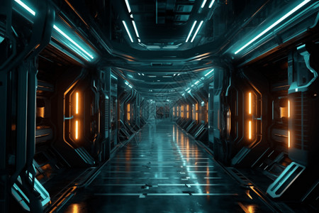 宇航船数字科技穿梭隧道设计图片